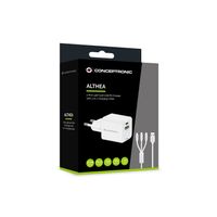 Miniatura 4 de CARGADOR DE PARED CONCEPTRONIC USB-C x1 USB-Ax1 QUICKCHARGE 3.0 GaN PPS 33W INCLUYE CABLE 3-1 BLANCO