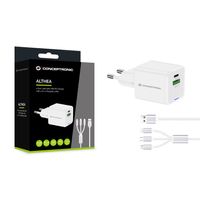 Miniatura 5 de CARGADOR DE PARED CONCEPTRONIC USB-C x1 USB-Ax1 QUICKCHARGE 3.0 GaN PPS 33W INCLUYE CABLE 3-1 BLANCO