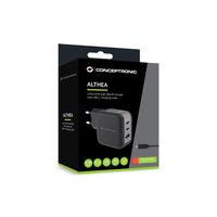 Miniatura 3 de CARGADOR DE PARED CONCEPTRONIC USB-C x2 USB-Ax1 QUICKCHARGE 3.0 PPS 67W  INCLUYE CABLE COLOR NEGRO