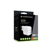 Miniatura 3 de CARGADOR DE PARED CONCEPTRONIC USB-C x2 USB-Ax1 QUICKCHARGE 3.0 PPS 67W  INCLUYE CABLE COLOR BLANCO