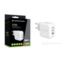 Miniatura 4 de CARGADOR DE PARED CONCEPTRONIC USB-C x2 USB-Ax1 QUICKCHARGE 3.0 PPS 67W  INCLUYE CABLE COLOR BLANCO