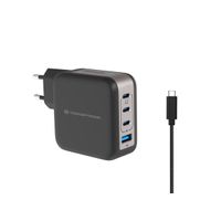 Miniatura 2 de CARGADOR DE PARED CONCEPTRONIC USB-C x3 USB-Ax1 QUICKCHARGE 3.0 GaN PPS 100W INCLUYE CABLE NEGRO