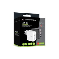 Miniatura 3 de CARGADOR DE PARED CONCEPTRONIC USB-C x3 USB-Ax1 QUICKCHARGE 3.0 GaN PPS 100W INCLUYE CABLE NEGRO
