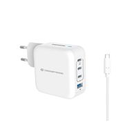 Miniatura 2 de CARGADOR DE PARED CONCEPTRONIC USB-C x3 USB-Ax1 QUICKCHARGE 3.0 GaN PPS 100W INCLUYE CABLE BLANCO