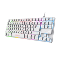 Miniatura 1 de TECLADO TRUST GAMING GXT833W THADO METALICO COMPACTO BLANCO ILUMINACION LED MULTIMEDIA USB 24739*