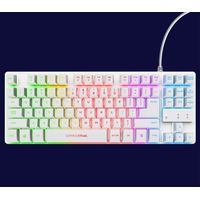 Miniatura 8 de TECLADO TRUST GAMING GXT833W THADO METALICO COMPACTO BLANCO ILUMINACION LED MULTIMEDIA USB 24739*