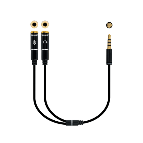 CABLE ADAPTADOR AUDIO NANO CABLE JACK 3.5/M - 2XJACK 3.5/H 30CM NEGRO - Imagen 1 de 6 CABLE ADAPTADOR AUDIO NANO CABLE JACK 3.5/M - 2XJACK 3.5/H 30CM NEGRO - Imagen 1 de 6
