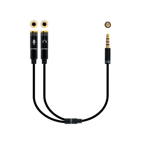 CABLE ADAPTADOR AUDIO NANO CABLE JACK 3.5/M - 2XJACK 3.5/H 30CM NEGRO - Imagen 2 de 6 CABLE ADAPTADOR AUDIO NANO CABLE JACK 3.5/M - 2XJACK 3.5/H 30CM NEGRO - Imagen 2 de 6