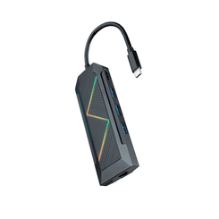Nanocable - HUB USB-C 3xUSB-A+USB-C CARGA+HDMI+RJ45+TF+SD