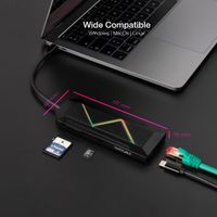 Miniatura 3 de Nanocable - HUB USB-C 3xUSB-A+USB-C CARGA+HDMI+RJ45+TF+SD