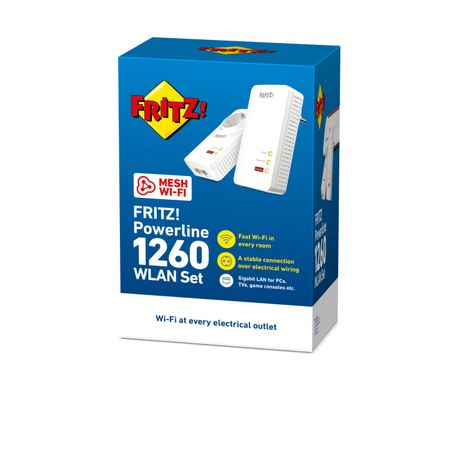 AVM FRITZ!Powerline 1260E WLAN Set International, Pareja de adaptadores PLC hasta 1200 Mbps, Base Wi-Fi AC+N - Imagen 4 de 6 AVM FRITZ!Powerline 1260E WLAN Set International, Pareja de adaptadores PLC hasta 1200 Mbps, Base Wi-Fi AC+N - Imagen 4 de 6