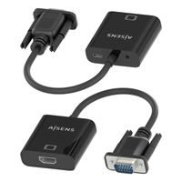Miniatura 5 de AISENS Cable conversor SVGA Audio a HDMI  SVGA M Jack 3 5 H USB MicroB H HDMI A H  Negro  20cm