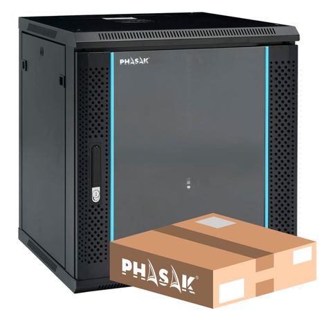 PHASAK Mural Rack PHASAK Pro 19" 12U Desmontado - Envio Flat Pack - PHO 2112D Negro - Imagen 6 de 6 PHASAK Mural Rack PHASAK Pro 19" 12U Desmontado - Envio Flat Pack - PHO 2112D Negro - Imagen 6 de 6