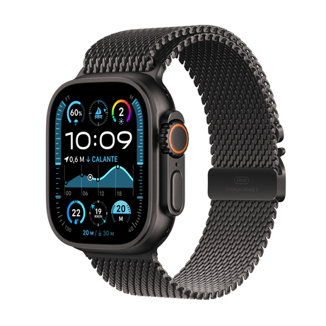Apple Watch Ultra 2 (2024), GPS + Cellular, 49 mm, Caja de Titanio Negro, Gesto doble toque, Correa Titanium Milanese Lo - Imagen 1 de 5 Apple Watch Ultra 2 (2024), GPS + Cellular, 49 mm, Caja de Titanio Negro, Gesto doble toque, Correa Titanium Milanese Lo - Imagen 1 de 5