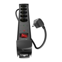 Miniatura 3 de REGLETA LANBERG SP1 5 TOMAS SCHUKO PROTECCION HASTA 2500W NEGRA 3M