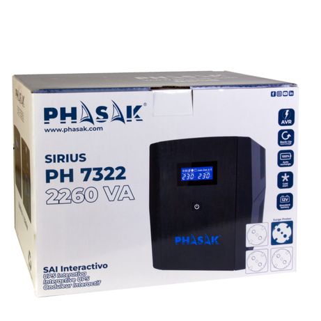 SAI 2260 VA PHASAK SIRIUS 1320W DIGITAL INTERACTIVA - Imagen 6 de 8 SAI 2260 VA PHASAK SIRIUS 1320W DIGITAL INTERACTIVA - Imagen 6 de 8