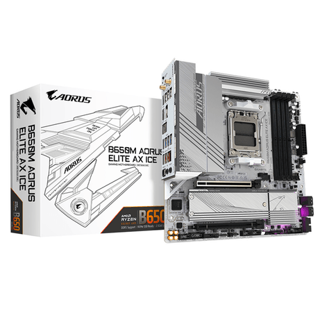 GIGABYTE AMD B650M AORUS ELITE AX ICE Socket AM5 - Imagen 1 de 7 GIGABYTE AMD B650M AORUS ELITE AX ICE Socket AM5 - Imagen 1 de 7