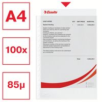 Miniatura 3 de CAJA 100 FUNDAS POLIPROPILENO MULTITALADRO FORMATO A4 80 MICRAS 16 TALADROS TRANSPARENTE ESSELTE 46099