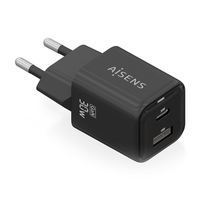 Miniatura 1 de AISENS Cargador Gan 30W  1xUSB C PD3 0 QC4 0  1xUSB A QC3 0  Negro