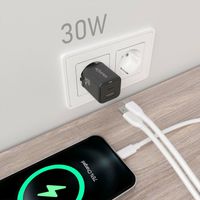 Miniatura 5 de AISENS Cargador Gan 30W  1xUSB C PD3 0 QC4 0  1xUSB A QC3 0  Negro