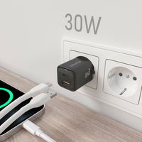 Miniatura 6 de AISENS Cargador Gan 30W  1xUSB C PD3 0 QC4 0  1xUSB A QC3 0  Negro