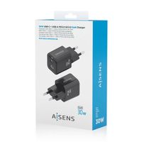 Miniatura 7 de AISENS Cargador Gan 30W  1xUSB C PD3 0 QC4 0  1xUSB A QC3 0  Negro