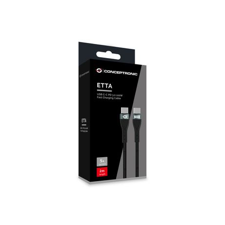 CABLE USB-C MACHO A USB-C MACHO 2M CONCEPTRONIC PD 3.0 100W 20V 5A 480MBPS E-MARK - Imagen 5 de 5 CABLE USB-C MACHO A USB-C MACHO 2M CONCEPTRONIC PD 3.0 100W 20V 5A 480MBPS E-MARK - Imagen 5 de 5