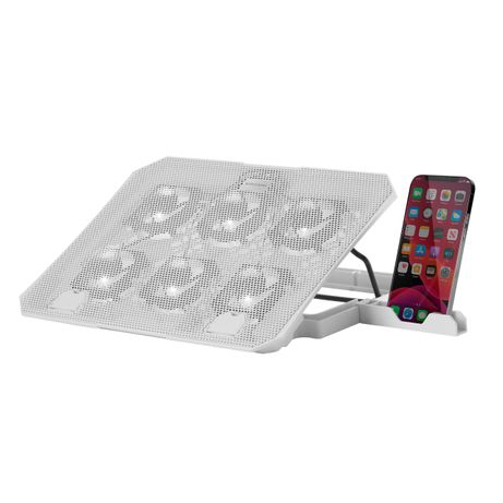 BASE DE REFRIGERACION PARA PORTATILES MARS GAMING MNBC23W CON SOPORTE DE MOVIL/TABLET 6XFANS WHITE - Imagen 3 de 4 BASE DE REFRIGERACION PARA PORTATILES MARS GAMING MNBC23W CON SOPORTE DE MOVIL/TABLET 6XFANS WHITE - Imagen 3 de 4