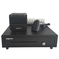 Miniatura 1 de KIT TPV APPROX CAJON APPCASH01 NEGRO + SCAN APPLS22 SIN PEANA + IMP. TERM. POS80AM-USB + PAPEL