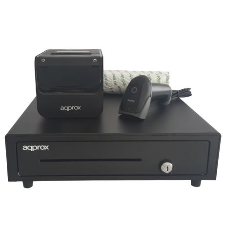 KIT TPV APPROX CAJON APPCASH01 NEGRO + SCAN APPLS22 SIN PEANA + IMP. TERM. POS80AM-USB + PAPEL - Imagen 5 de 5 KIT TPV APPROX CAJON APPCASH01 NEGRO + SCAN APPLS22 SIN PEANA + IMP. TERM. POS80AM-USB + PAPEL - Imagen 5 de 5