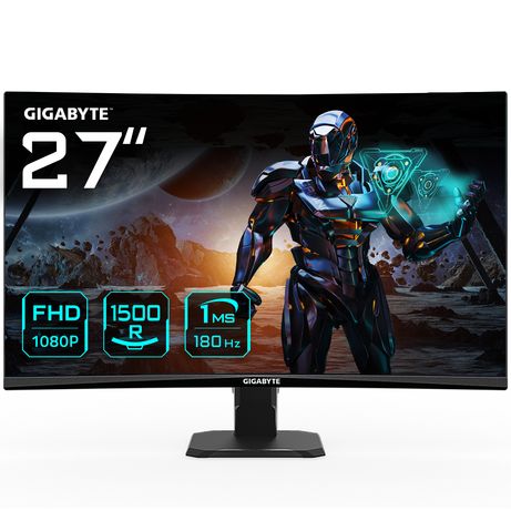 GIGABYTE Monitor de juego curvo GS27FC 27" FHD - 1920 x 1080 (FHD), 180Hz, 1ms, 250 cd/m², FreeSync Premium, compatible con HDR, HDMI 2.0, DisplayPort - Imagen 2 de 13 GIGABYTE Monitor de juego curvo GS27FC 27" FHD - 1920 x 1080 (FHD), 180Hz, 1ms, 250 cd/m², FreeSync Premium, compatible con HDR, HDMI 2.0, DisplayPort - Imagen 2 de 13