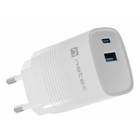 Miniatura 1 de CARGADOR NATEC RIBERA GAN 30W PD3.0 QC3.0 1XUSB-A + 1XUSB-C BLANCO