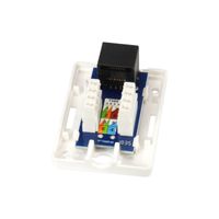 Miniatura 3 de ROSETA DE SUPERFICIE CATEGORIA 5e 1 HEMBRA RJ45 COLOR BLANCO