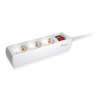 Miniatura 1 de REGLETA EQUIP CON 3 TOMAS CABLE DE RED DE 1.5 METROS Y BOTON DE APAGADO ENCENDIDO