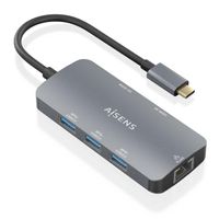 Miniatura 3 de AISENS USB C Dock 6 En 1  USB C a 1xHDMI  1xRJ45  3xUSB A  1xUSB C PD  Gris  15cm