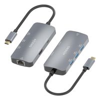 Miniatura 4 de AISENS USB C Dock 6 En 1  USB C a 1xHDMI  1xRJ45  3xUSB A  1xUSB C PD  Gris  15cm