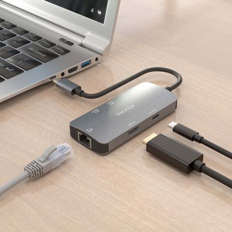 AISENS USB C Dock 6 En 1 USB C a 1xHDMI 1xRJ45 3xUSB A 1xUSB C PD Gris 15cm - Imagen 7 de 8 AISENS USB C Dock 6 En 1 USB C a 1xHDMI 1xRJ45 3xUSB A 1xUSB C PD Gris 15cm - Imagen 7 de 8