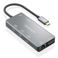 Miniatura 3 de AISENS USB C Dock 9 En 1  USB C a 2xHDMI  1xRJ45  2xUSB A USB3 0  1xUSB A USB2 0  1xUSB C PD  1xSD  1xMicro SD  Gris  15cm