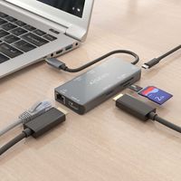Miniatura 6 de AISENS USB C Dock 9 En 1  USB C a 2xHDMI  1xRJ45  2xUSB A USB3 0  1xUSB A USB2 0  1xUSB C PD  1xSD  1xMicro SD  Gris  15cm