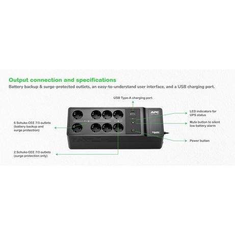 SAI APC BACK-UPS 500VA 8 SCHUKO OUTLETS - Imagen 5 de 15 SAI APC BACK-UPS 500VA 8 SCHUKO OUTLETS - Imagen 5 de 15