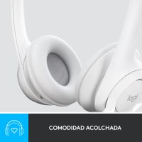 Miniatura 12 de HEADSET LOGITECH H390 MICROFONO CON SUPRESION DE RUIDO USB COLOR BLANCO P/N: 981-001286