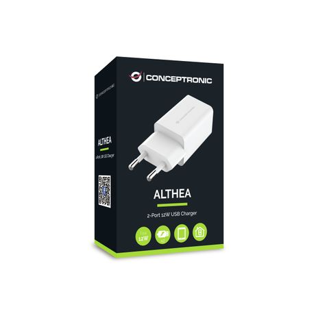 CARGADOR DE PARED CONCEPTRONIC ALTHEA 2X USB 5V a 12W COLOR BLANCO - Imagen 5 de 5 CARGADOR DE PARED CONCEPTRONIC ALTHEA 2X USB 5V a 12W COLOR BLANCO - Imagen 5 de 5