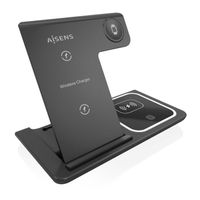 Miniatura 2 de AISENS Cargador Inalambrico USB C 3 En 1 De 15W Para Movil  Apple Watch  Ariculares Con Estuche De Carga  Blanco