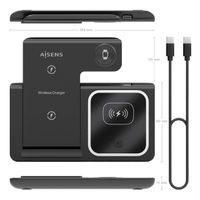 Miniatura 5 de AISENS Cargador Inalambrico USB C 3 En 1 De 15W Para Movil  Apple Watch  Ariculares Con Estuche De Carga  Blanco