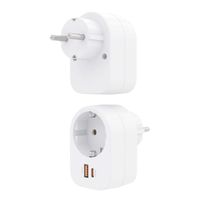 Miniatura 4 de REGLETA PARED AISENS 1 TOMA USB-C 20W PD3.0 USB-A 20W QC3.0 BLANCO