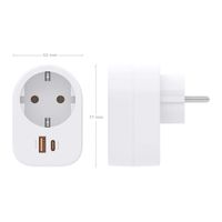 Miniatura 5 de REGLETA PARED AISENS 1 TOMA USB-C 20W PD3.0 USB-A 20W QC3.0 BLANCO