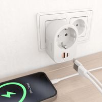Miniatura 6 de REGLETA PARED AISENS 1 TOMA USB-C 20W PD3.0 USB-A 20W QC3.0 BLANCO