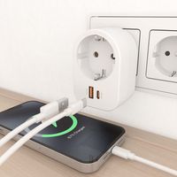 Miniatura 7 de REGLETA PARED AISENS 1 TOMA USB-C 20W PD3.0 USB-A 20W QC3.0 BLANCO