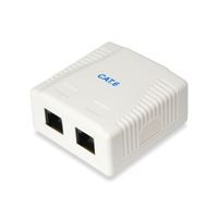 Miniatura 2 de ROSETA DE SUPERFICIE CATEGORIA 6 2 HEMBRAS RJ45 COLOR BLANCO