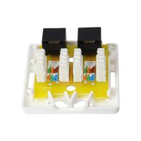 Miniatura 3 de ROSETA DE SUPERFICIE CATEGORIA 6 2 HEMBRAS RJ45 COLOR BLANCO